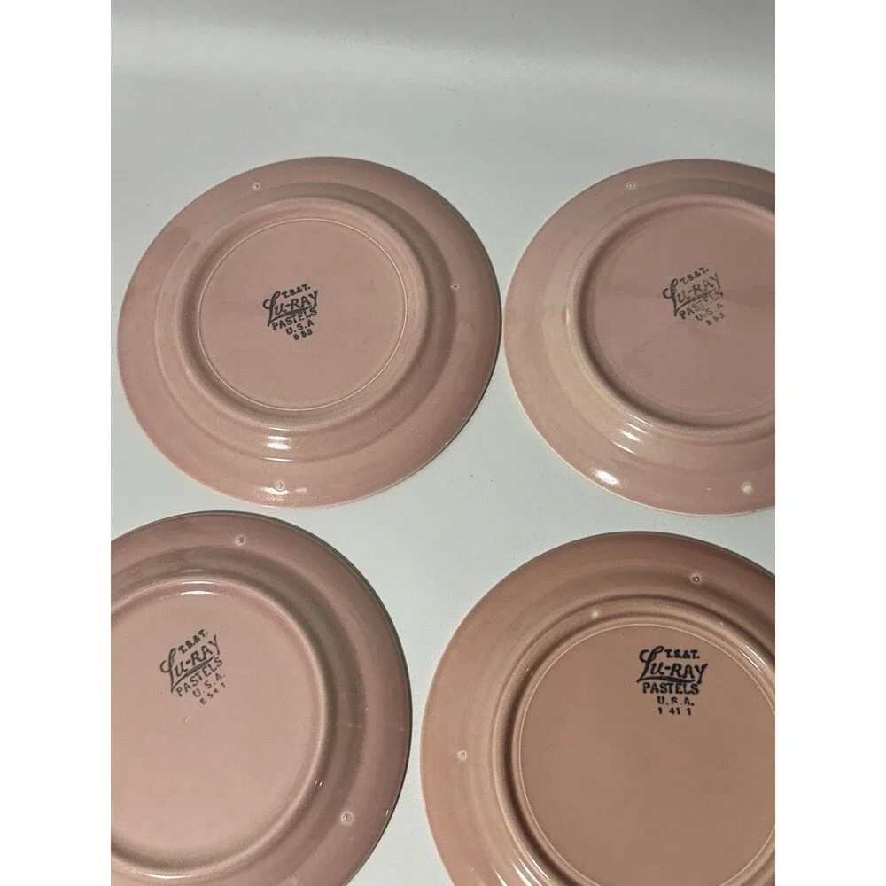 Vintage Luray Pastels 6.25” Bread Dessert Plate Pink Set of 4